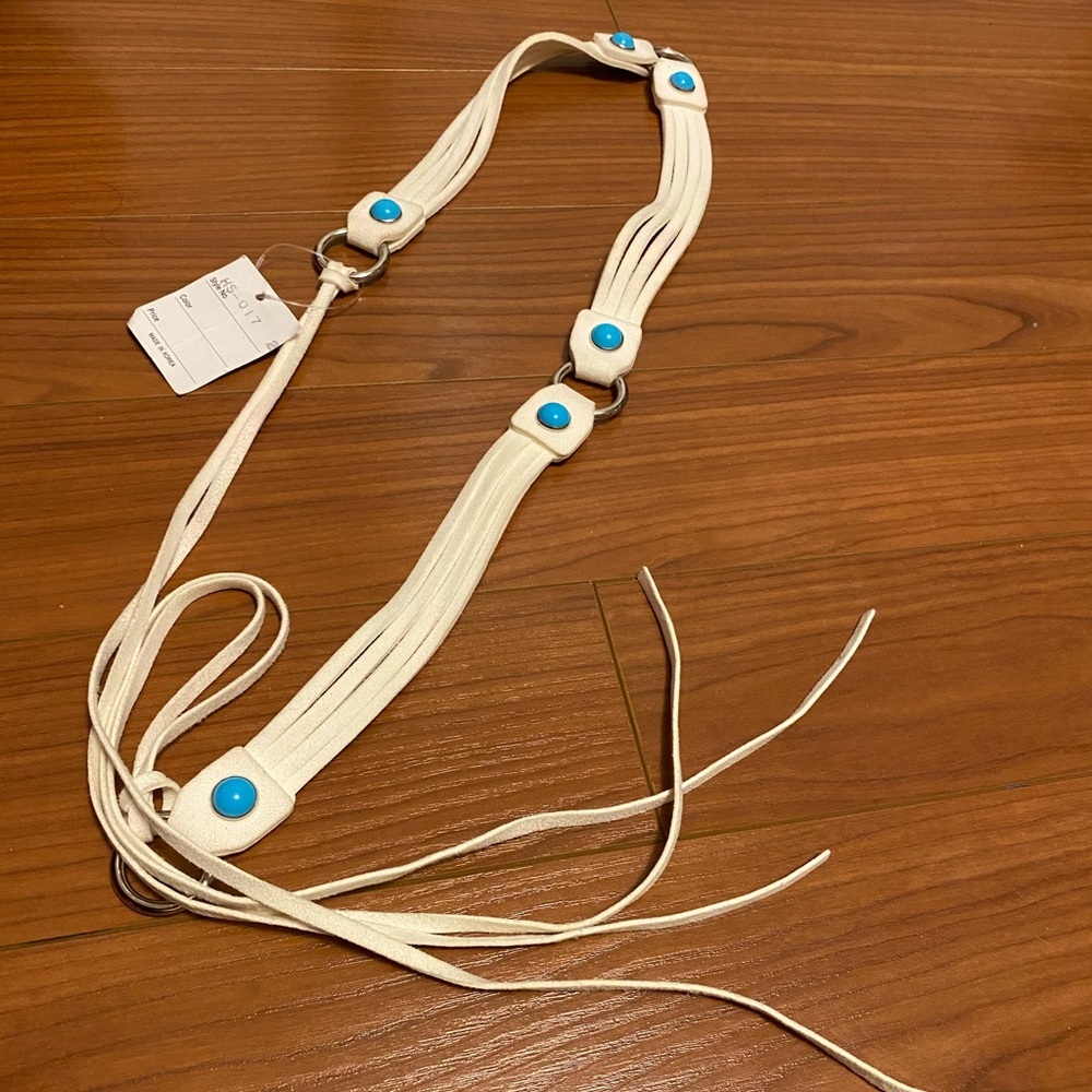 Suede Belt with Turquoise Accents